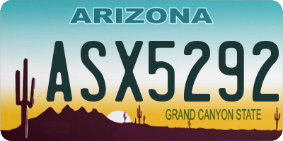 AZ license plate ASX5292