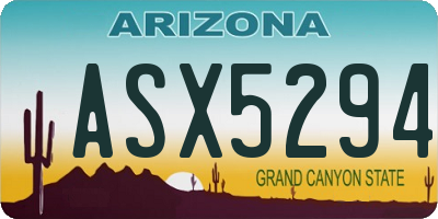 AZ license plate ASX5294