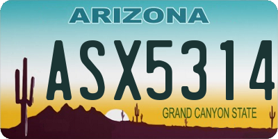 AZ license plate ASX5314