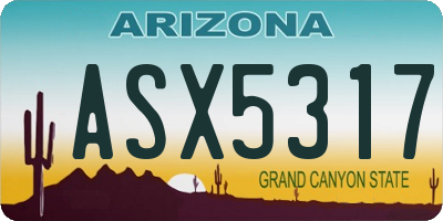 AZ license plate ASX5317