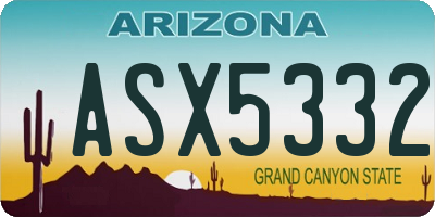 AZ license plate ASX5332