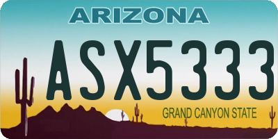 AZ license plate ASX5333