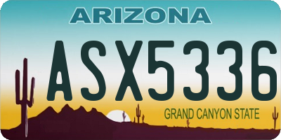 AZ license plate ASX5336