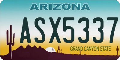 AZ license plate ASX5337