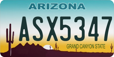AZ license plate ASX5347