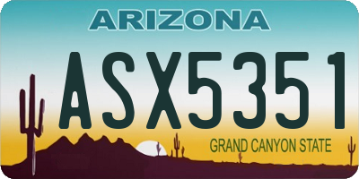AZ license plate ASX5351