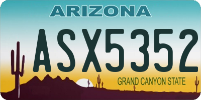 AZ license plate ASX5352