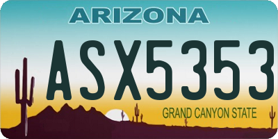 AZ license plate ASX5353