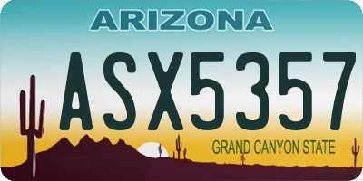 AZ license plate ASX5357