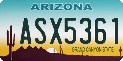 AZ license plate ASX5361