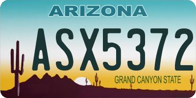 AZ license plate ASX5372