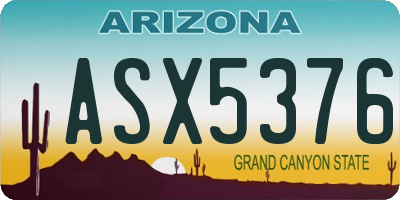 AZ license plate ASX5376