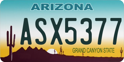 AZ license plate ASX5377