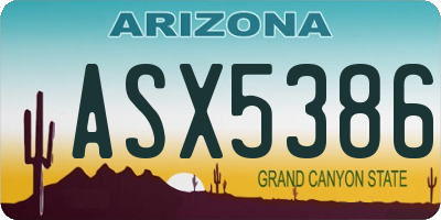 AZ license plate ASX5386