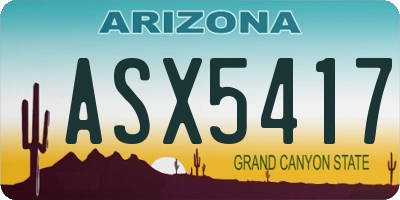 AZ license plate ASX5417