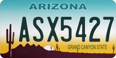 AZ license plate ASX5427