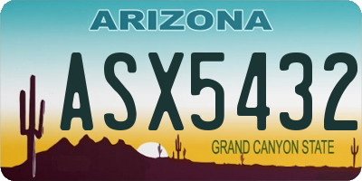 AZ license plate ASX5432