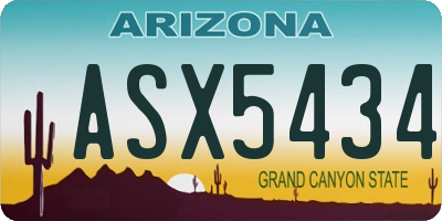 AZ license plate ASX5434