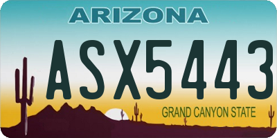 AZ license plate ASX5443
