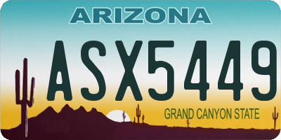 AZ license plate ASX5449