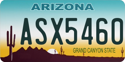 AZ license plate ASX5460