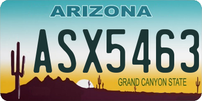 AZ license plate ASX5463