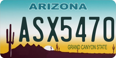 AZ license plate ASX5470