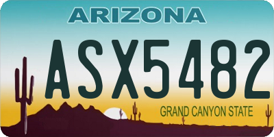 AZ license plate ASX5482