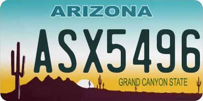 AZ license plate ASX5496