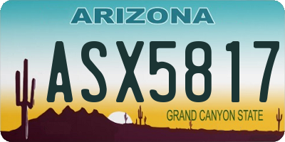 AZ license plate ASX5817