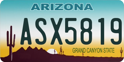 AZ license plate ASX5819