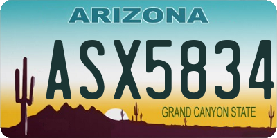 AZ license plate ASX5834