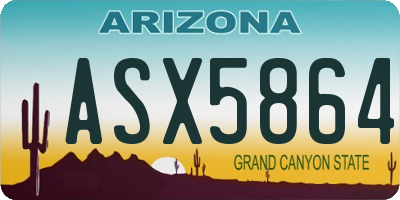 AZ license plate ASX5864
