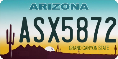 AZ license plate ASX5872