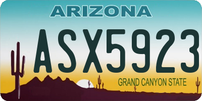 AZ license plate ASX5923