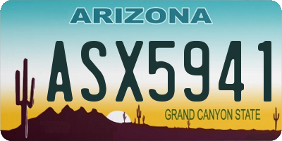 AZ license plate ASX5941