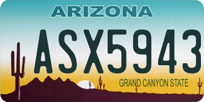 AZ license plate ASX5943