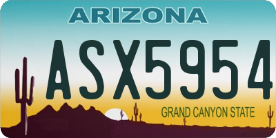 AZ license plate ASX5954