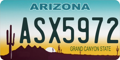 AZ license plate ASX5972