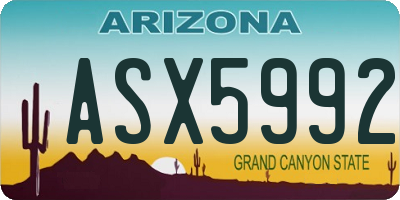 AZ license plate ASX5992