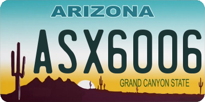 AZ license plate ASX6006