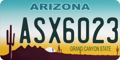 AZ license plate ASX6023