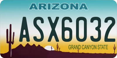 AZ license plate ASX6032