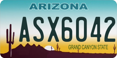 AZ license plate ASX6042