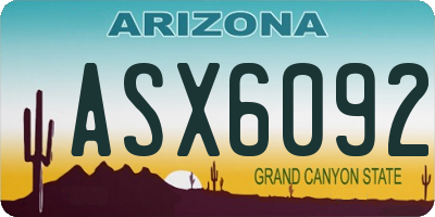 AZ license plate ASX6092