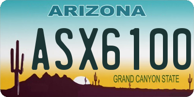AZ license plate ASX6100