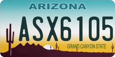 AZ license plate ASX6105