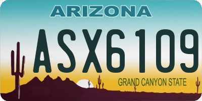 AZ license plate ASX6109