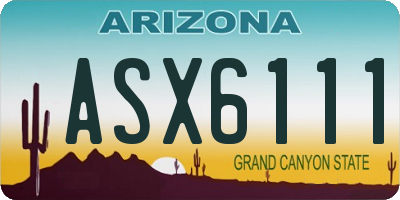 AZ license plate ASX6111