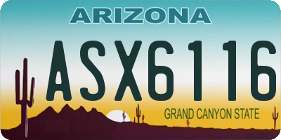 AZ license plate ASX6116